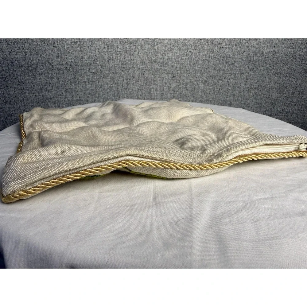 Vintage 70s Jacobean Vine Pink Pillow Cover‎ Floral Crewel Embroidered Cottage
